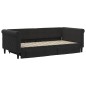 vidaXL Tagesbett Ausziehbar mit Schubladen Schwarz 90x190 cm Samt vidaXL Tagesbett Ausziehbar mit Schubladen Schwarz 90x190 cm Samt