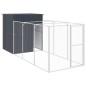 vidaXL Hundehütte mit Auslauf Anthrazit 165x455x181cm Verzinkter Stahl vidaXL Hundehütte mit Auslauf Anthrazit 165x455x181cm Verzinkter Stahl