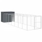 vidaXL Hundehütte mit Auslauf Anthrazit 214x865x181cm Verzinkter Stahl vidaXL Hundehütte mit Auslauf Anthrazit 214x865x181cm Verzinkter Stahl