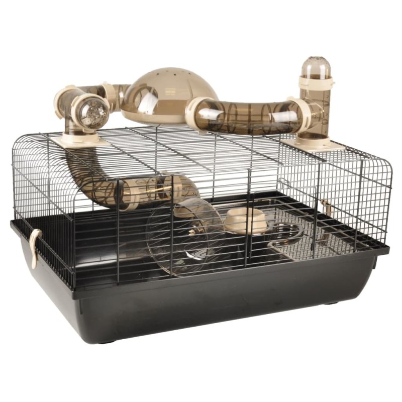 FLAMINGO Hamsterkäfig Figo 58x38x40 cm Schwarz und Braun FLAMINGO Hamsterkäfig Figo 58x38x40 cm Schwarz und Braun