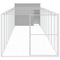 vidaXL Hundehütte mit Auslauf Hellgrau 214x1069x181cm Verzinkter Stahl vidaXL Hundehütte mit Auslauf Hellgrau 214x1069x181cm Verzinkter Stahl