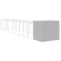 vidaXL Hundehütte mit Auslauf Hellgrau 214x1069x181cm Verzinkter Stahl vidaXL Hundehütte mit Auslauf Hellgrau 214x1069x181cm Verzinkter Stahl
