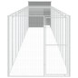 vidaXL Hundehütte mit Auslauf Hellgrau 165x1271x181cm Verzinkter Stahl vidaXL Hundehütte mit Auslauf Hellgrau 165x1271x181cm Verzinkter Stahl