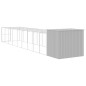 vidaXL Hundehütte mit Auslauf Hellgrau 214x1069x181cm Verzinkter Stahl vidaXL Hundehütte mit Auslauf Hellgrau 214x1069x181cm Verzinkter Stahl