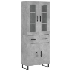 Highboard Betongrau 69,5x34x180 cm Holzwerkstoff