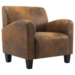 vidaXL Sessel Braun Kunstleder Wildleder-Optik