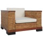 vidaXL Sessel mit Auflagen Braun Natur Rattan vidaXL Sessel mit Auflagen Braun Natur Rattan