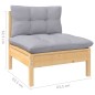 vidaXL 13-tlg. Garten-Lounge-Set mit Grauen Kissen Kiefernholz vidaXL 13-tlg. Garten-Lounge-Set mit Grauen Kissen Kiefernholz