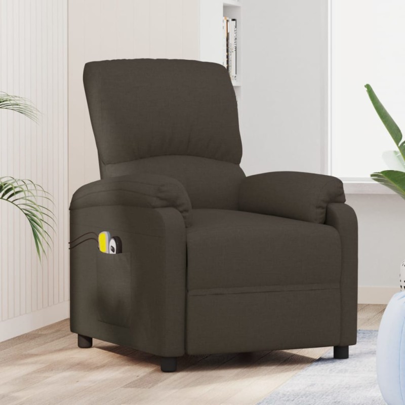 vidaXL Massagesessel mit Aufstehhilfe Dunkelbraun Stoff vidaXL Massagesessel mit Aufstehhilfe Dunkelbraun Stoff