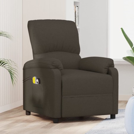 vidaXL Massagesessel mit Aufstehhilfe Dunkelbraun Stoff