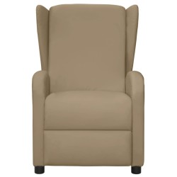 vidaXL Ohrensessel mit Massagefunktion Cappuccino-Braun Kunstleder