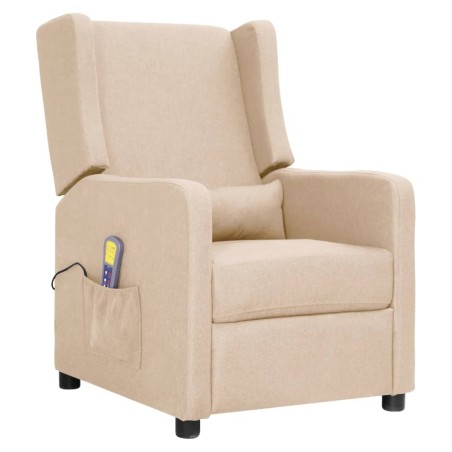 vidaXL Massagesessel Creme Stoff