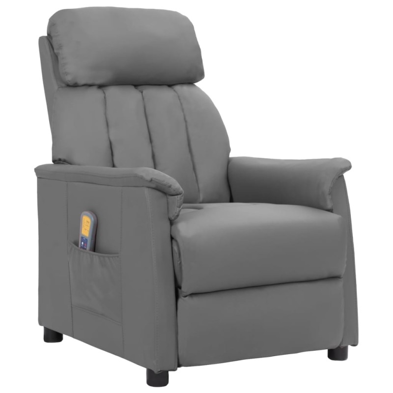 vidaXL Massagesessel Grau Kunstleder vidaXL Massagesessel Grau Kunstleder