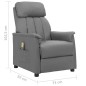 vidaXL Massagesessel Grau Kunstleder vidaXL Massagesessel Grau Kunstleder