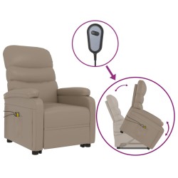 vidaXL Massagesessel mit Aufstehhilfe Cappuccino-Braun Kunstleder
