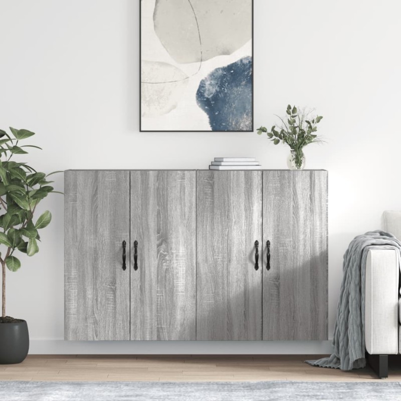 vidaXL Wandschränke 2 Stk. Grau Sonoma Holzwerkstoff vidaXL Wandschränke 2 Stk. Grau Sonoma Holzwerkstoff