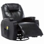 vidaXL Massage-Schaukelsessel Schwarz Kunstleder