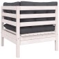 vidaXL Garten-Ecksofa mit Kissen Weiß Massivholz Kiefer vidaXL Garten-Ecksofa mit Kissen Weiß Massivholz Kiefer