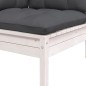 vidaXL Garten-Ecksofa mit Kissen Weiß Massivholz Kiefer vidaXL Garten-Ecksofa mit Kissen Weiß Massivholz Kiefer
