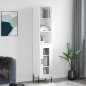 vidaXL Highboard Hochglanz-Weiß 34,5x34x180 cm Holzwerkstoff vidaXL Highboard Hochglanz-Weiß 34,5x34x180 cm Holzwerkstoff