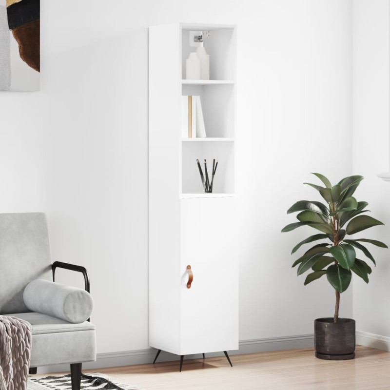 vidaXL Highboard Hochglanz-Weiß 34,5x34x180 cm Holzwerkstoff vidaXL Highboard Hochglanz-Weiß 34,5x34x180 cm Holzwerkstoff
