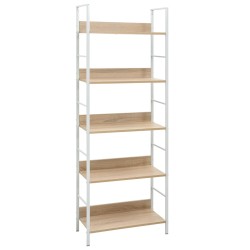 vidaXL Bücherregal 5 Regalböden Eiche 60x27,6x158,5 cm Holzwerkstoff