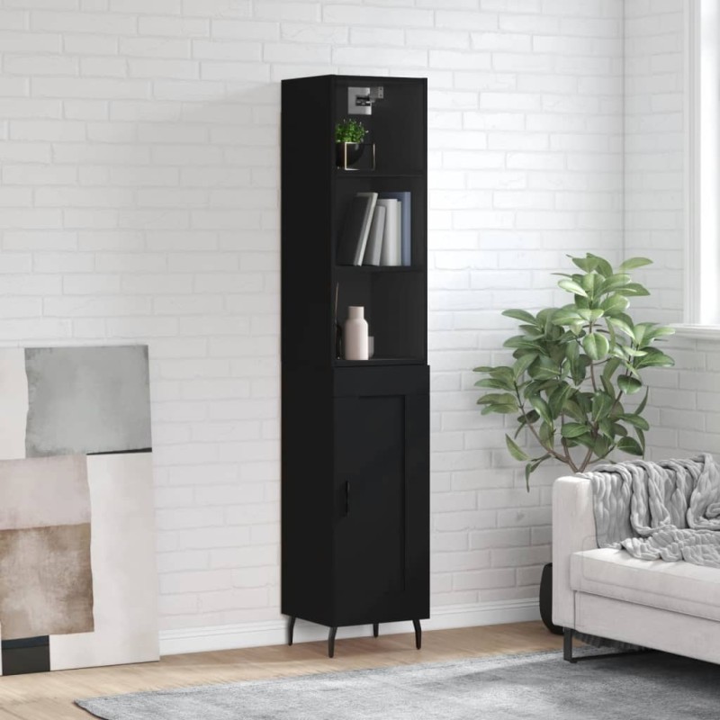 vidaXL Highboard Schwarz 34,5x34x180 cm Holzwerkstoff vidaXL Highboard Schwarz 34,5x34x180 cm Holzwerkstoff