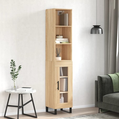 vidaXL Highboard Sonoma-Eiche 34,5x34x180 cm Holzwerkstoff