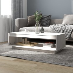 vidaXL Couchtisch Weiß 110x50x33,5 cm Kiefer Massivholz