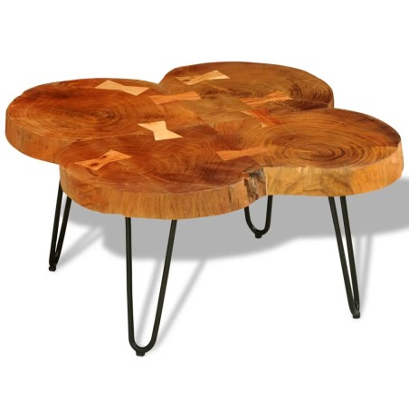 vidaXL Couchtisch 35 cm 4 Baumscheiben Massivholz 
