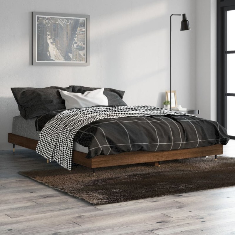 vidaXL Bettgestell Braun Eichen-Optik 140x190 cm Holzwerkstoff vidaXL Bettgestell Braun Eichen-Optik 140x190 cm Holzwerkstoff