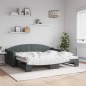 vidaXL Tagesbett Ausziehbar Dunkelgrau 90x200 cm Stoff vidaXL Tagesbett Ausziehbar Dunkelgrau 90x200 cm Stoff