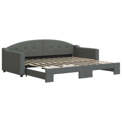 vidaXL Tagesbett Ausziehbar Dunkelgrau 90x200 cm Stoff