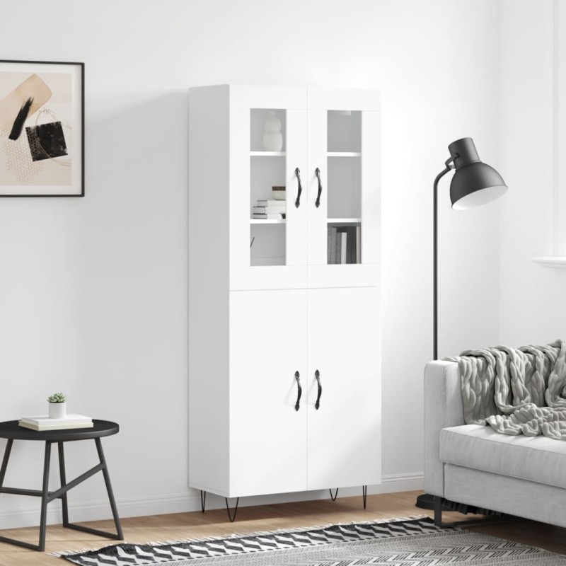 vidaXL Highboard Weiß 69,5x34x180 cm Holzwerkstoff vidaXL Highboard Weiß 69,5x34x180 cm Holzwerkstoff