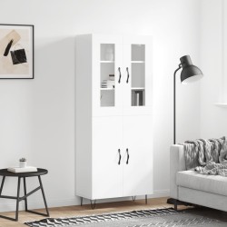 vidaXL Highboard Hochglanz-Weiß 69,5x34x180 cm Holzwerkstoff