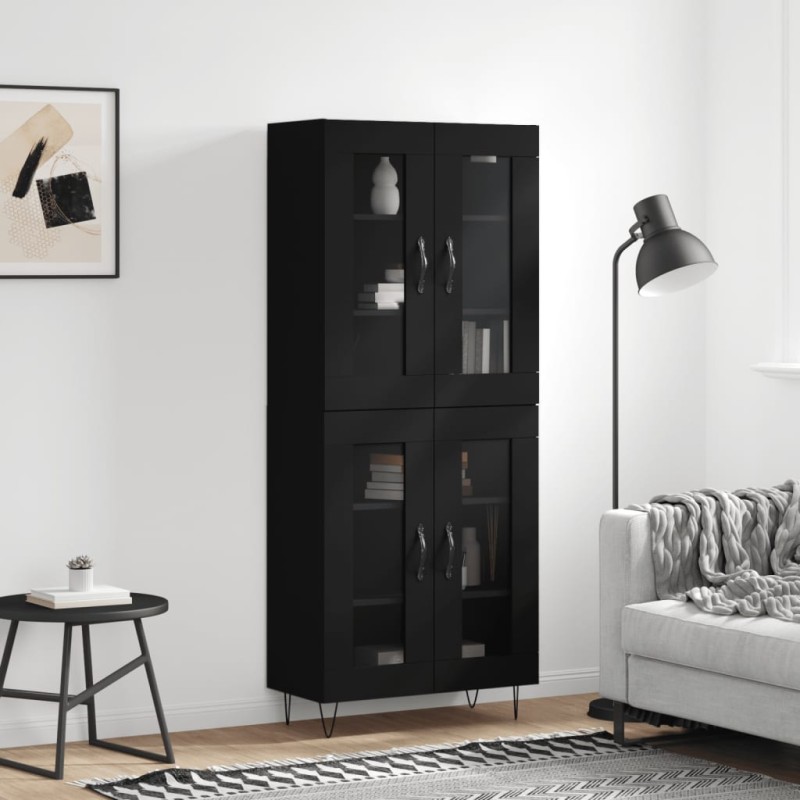 vidaXL Highboard Schwarz 69,5x34x180 cm Holzwerkstoff vidaXL Highboard Schwarz 69,5x34x180 cm Holzwerkstoff