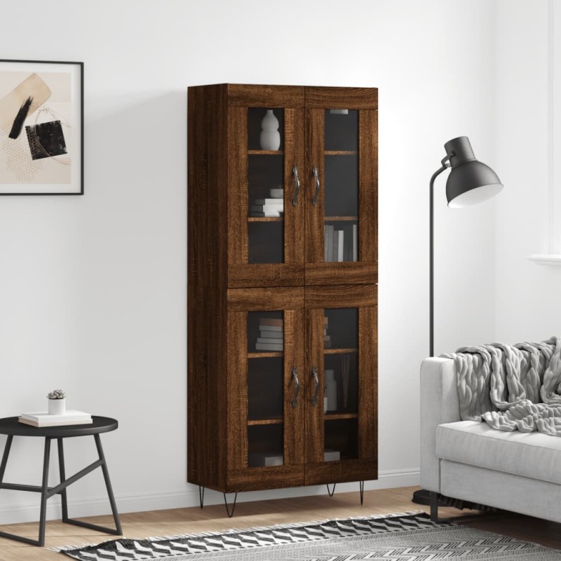 vidaXL Highboard Braun Eichen-Optik 69,5x34x180 cm Holzwerkstoff vidaXL Highboard Braun Eichen-Optik 69,5x34x180 cm Holzwerkstoff