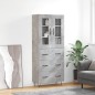 vidaXL Highboard Betongrau 69,5x34x180 cm Holzwerkstoff vidaXL Highboard Betongrau 69,5x34x180 cm Holzwerkstoff