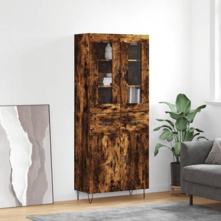 vidaXL Highboard Räuchereiche 69,5x34x180 cm Holzwerkstoff
