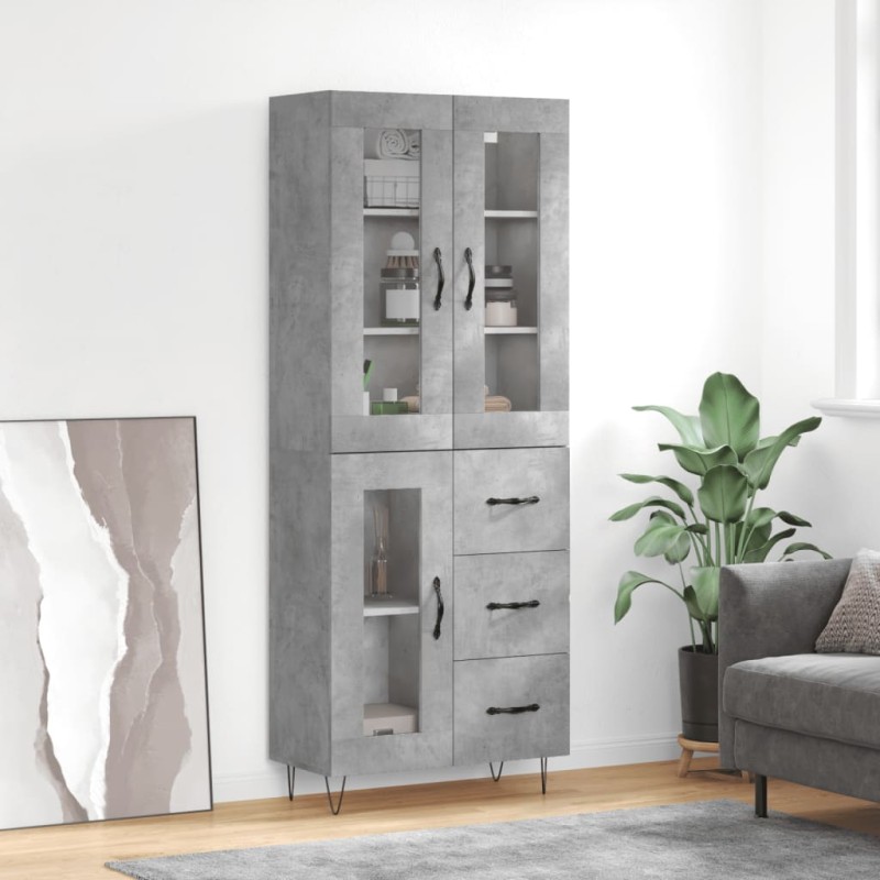 vidaXL Highboard Betongrau 69,5x34x180 cm Holzwerkstoff vidaXL Highboard Betongrau 69,5x34x180 cm Holzwerkstoff