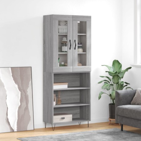 vidaXL Highboard Grau Sonoma 69,5x34x180 cm Holzwerkstoff