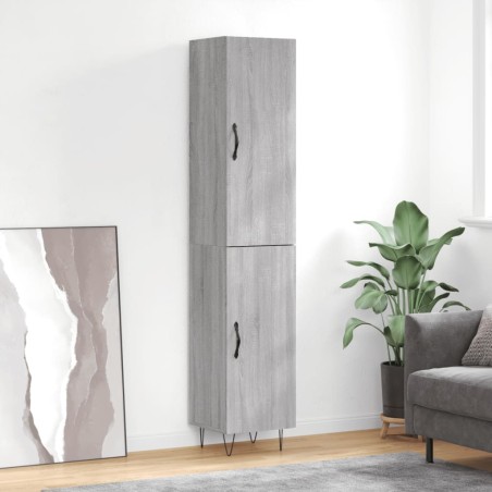 vidaXL Highboard Grau Sonoma 34,5x34x180 cm Holzwerkstoff