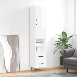 vidaXL Highboard Hochglanz-Weiß 34,5x34x180 cm Holzwerkstoff