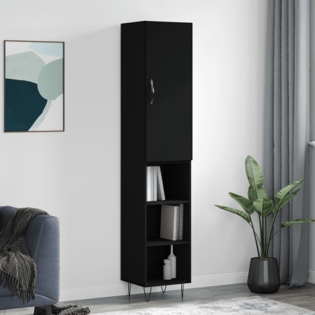 vidaXL Highboard Schwarz 34,5x34x180 cm Holzwerkstoff