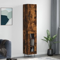 vidaXL Highboard Räuchereiche 34,5x34x180 cm Holzwerkstoff