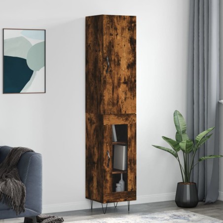 vidaXL Highboard Räuchereiche 34,5x34x180 cm Holzwerkstoff