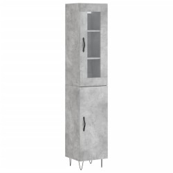 vidaXL Highboard Betongrau 34,5x34x180 cm Holzwerkstoff