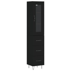 vidaXL Highboard Schwarz 34,5x34x180 cm Holzwerkstoff