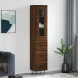 vidaXL Highboard Braun Eichen-Optik 34,5x34x180 cm Holzwerkstoff vidaXL Highboard Braun Eichen-Optik 34,5x34x180 cm Holzwerkstoff