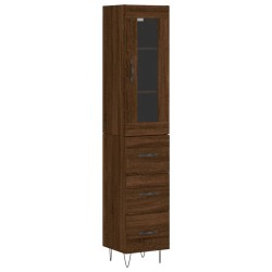vidaXL Highboard Braun Eichen-Optik 34,5x34x180 cm Holzwerkstoff